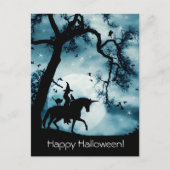 Halloween Briefkaart met Witch Unicorn Familiars (Voorkant)