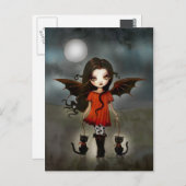 Halloween Briefkaart Schattige Little Vampire (Voorkant / Achterkant)