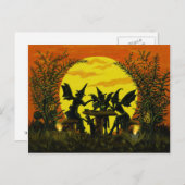 Halloween briefkaart, sprookjestheekfeestje briefkaart (Voorkant / Achterkant)