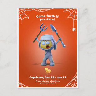 Halloween Briefkaart voor Capricorn
