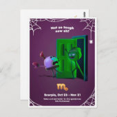 Halloween Briefkaart voor Scorpio (Voorkant / Achterkant)