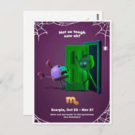 Halloween Briefkaart voor Scorpio (Voorkant / Achterkant)