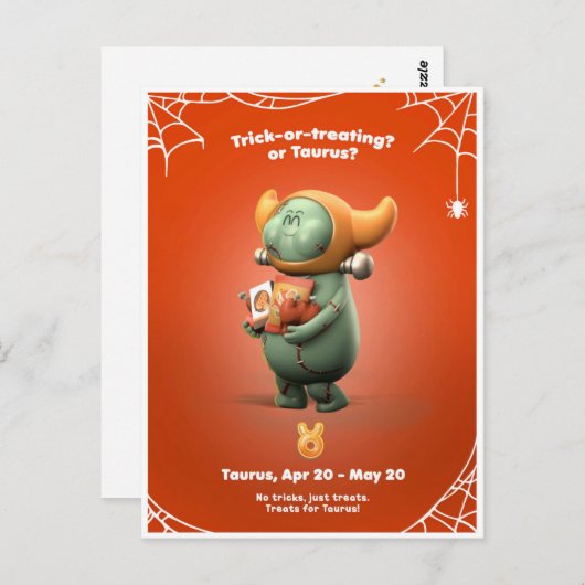 Halloween Briefkaart voor Taurus (Voorkant / Achterkant)