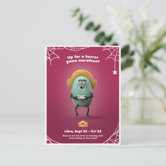 Halloween Briefkaart voor Weegschaal (Staand voorkant)