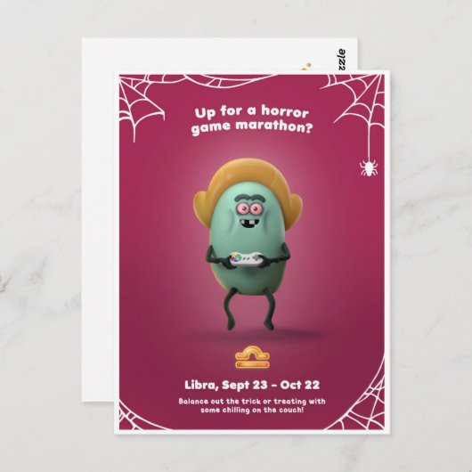 Halloween Briefkaart voor Weegschaal (Voorkant / Achterkant)