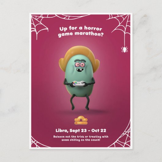 Halloween Briefkaart voor Weegschaal (Voorkant)