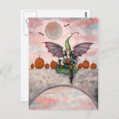 Halloween Briefkaart Witch Cat Pumpkins (Voorkant / Achterkant)