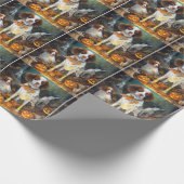 Halloween Brittany Spaniel met pompoenen eng Cadeaupapier (Hoek)