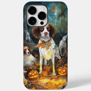 Halloween Brittany Spaniel met pompoenen eng Case-Mate iPhone 14 Pro Max Hoesje