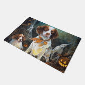 Halloween Brittany Spaniel met pompoenen eng Deurmat (Schuin)