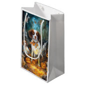 Halloween Brittany Spaniel met pompoenen eng Klein Cadeauzakje (Voorkant Gekanteld)