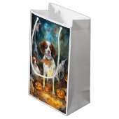 Halloween Brittany Spaniel met pompoenen eng Klein Cadeauzakje (Achterkant Gekanteld)