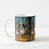 Halloween Brittany Spaniel met pompoenen eng Koffiemok (Links)