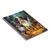 Halloween Brittany Spaniel met pompoenen eng Notitieboek (Rechterzijde)