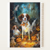 Halloween Brittany Spaniel met pompoenen eng Planner (Achterkant)
