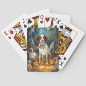 Halloween Brittany Spaniel met pompoenen eng Pokerkaarten (Achterkant)