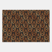 Halloween Brocade Spider Web Spooky Pumpkin Black Inpakpapier Vel (Voorkant 2)