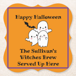 Halloween Brouwdrank Personaliseer Ghost Bat Sinaa Kartonnen Onderzetters