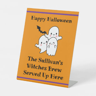 Halloween Brouwdrank Personaliseer Ghost Bat Sinaa Reclamebord Met Voetstuk