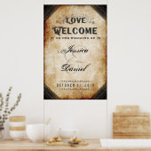 Halloween Brown Gothic 24x36 Welkom bij bruiloft Poster (Keuken)