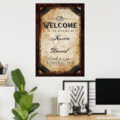Halloween Brown Gothic 24x36 Welkom bij bruiloft Poster (Thuiskantoor)