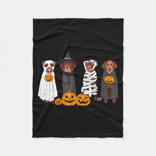 Halloween Brown Labrador Ghost Soky Chocolate Lab  Fleece Deken (Voorkant)