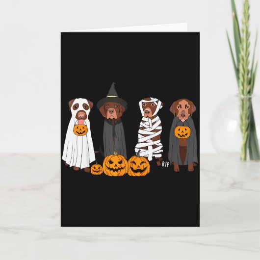 Halloween Brown Labrador Ghost Soky Chocolate Lab  Kaart (Voorkant)