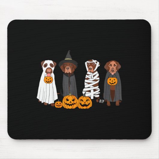 Halloween Brown Labrador Ghost Soky Chocolate Lab  Muismat (Voorkant)