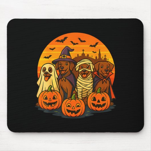 Halloween Brown Labrador Ghost Soky Chocolate Lab Muismat (Voorkant)