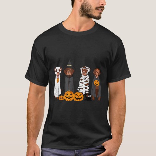 Halloween Brown Labrador Ghost Soky Chocolate Lab  T-shirt (Voorkant)