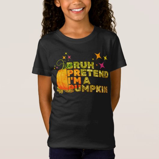 Halloween BRUH DOEN ALSOF IK EEN POMPOEN Glitter H T-shirt (Voorkant)