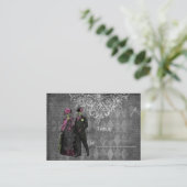 Halloween bruid & bruidegom bruiloft gast plaats k plaatskaartje (Staand voorkant)