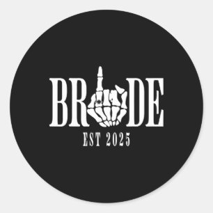 Halloween Bruid Bruidegom Skelet Chelorette Ronde Sticker