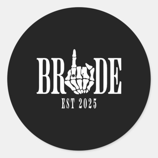 Halloween Bruid Bruidegom Skelet Chelorette Ronde Sticker (Voorkant)