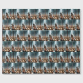 Halloween bruid en bruidegom dansen cadeaupapier (Vlak)