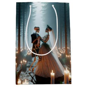 Halloween bruid en bruidegom dansen medium cadeauzakje