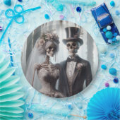 Halloween bruid en bruidegom papieren bordje (Feest)