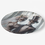 Halloween bruid en bruidegom papieren bordje (Gekanteld)