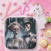 Halloween Bruid En Bruidegom Papieren Bordje (Feest)