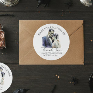 Halloween Bruid Frankenstein Trouwdag Dank je Ronde Sticker
