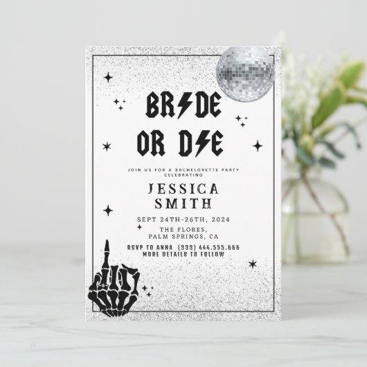 Halloween Bruid of Die Bachelorette Kaart (Staand voorkant)