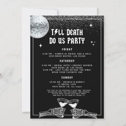 Halloween Bruid of Die Bachelorette Kaart (Achterkant)