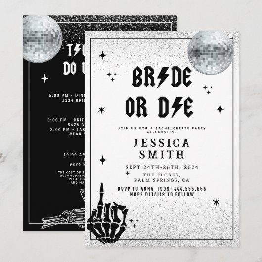 Halloween Bruid of Die Bachelorette Kaart (Voorkant / Achterkant)