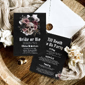Halloween Bruid of Die Floral Skull Bachelorette Kaart