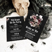 Halloween Bruid of Die Floral Skull Bachelorette Kaart