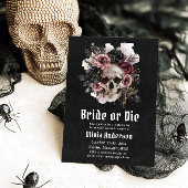 Halloween Bruid of Die Floral Skull Bachelorette Kaart