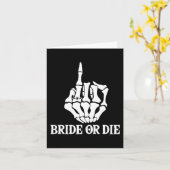 Halloween Bruid Of Die Skeleton Hand Bachelorette Kaart (Gele Bloem)