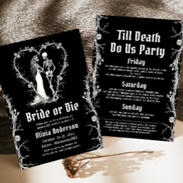 Halloween bruid of Die Skeleton vrijgezellenfeest Kaart