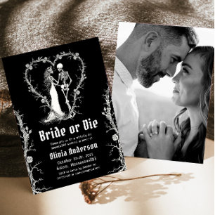 Halloween bruid of Die Skeleton vrijgezellenfeest Kaart