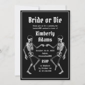 Halloween bruid of Die Skeleton vrijgezellenfeest Kaart (Voorkant)